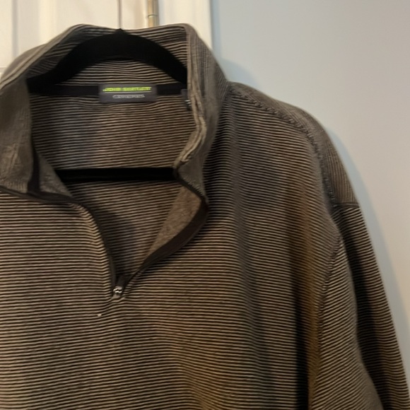 Men’s quarter zip XL brown/black striped - Picture 2 of 3